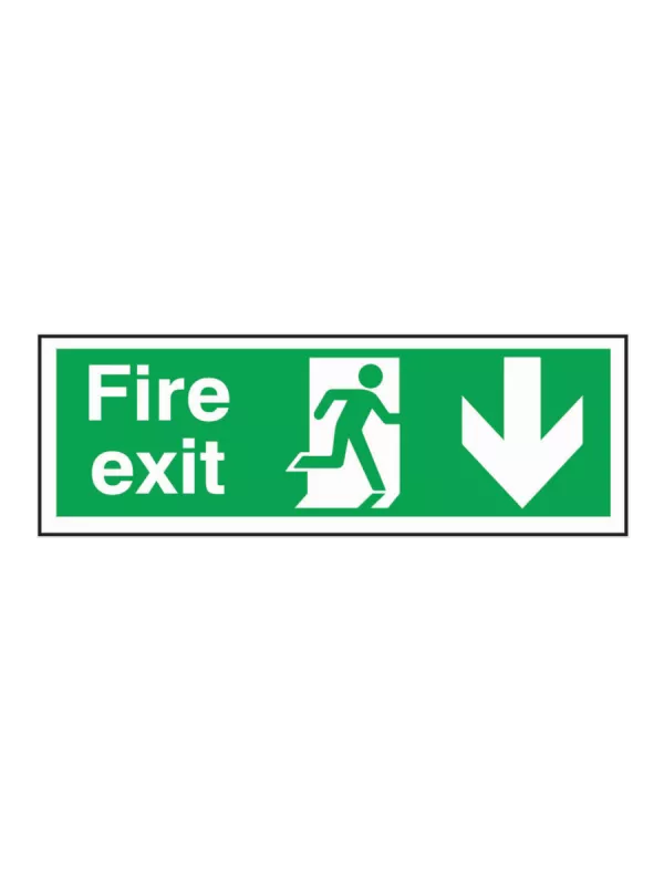 GPC Fire Exit - Down Arrow Sign - Pack of 10